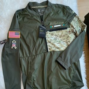 NWT Army Green Nike NFL Miami Dolphins Sweater